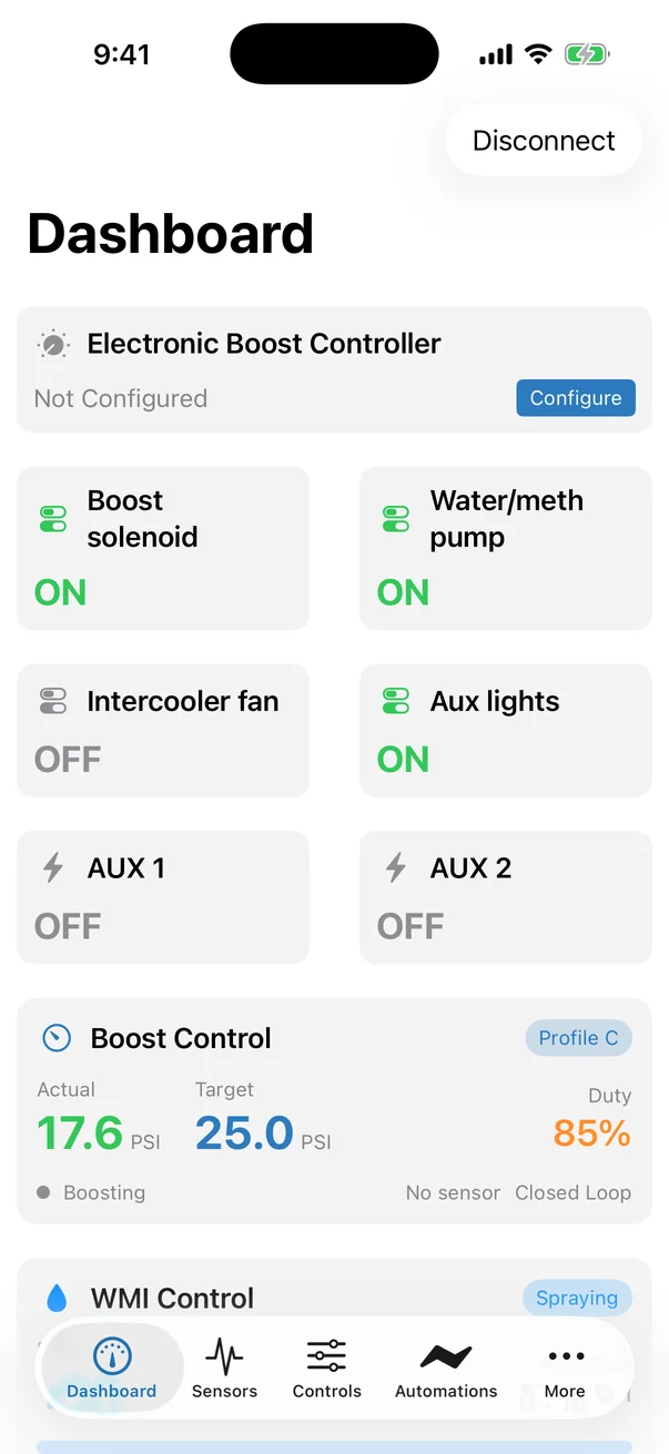 FusionDrive app dashboard