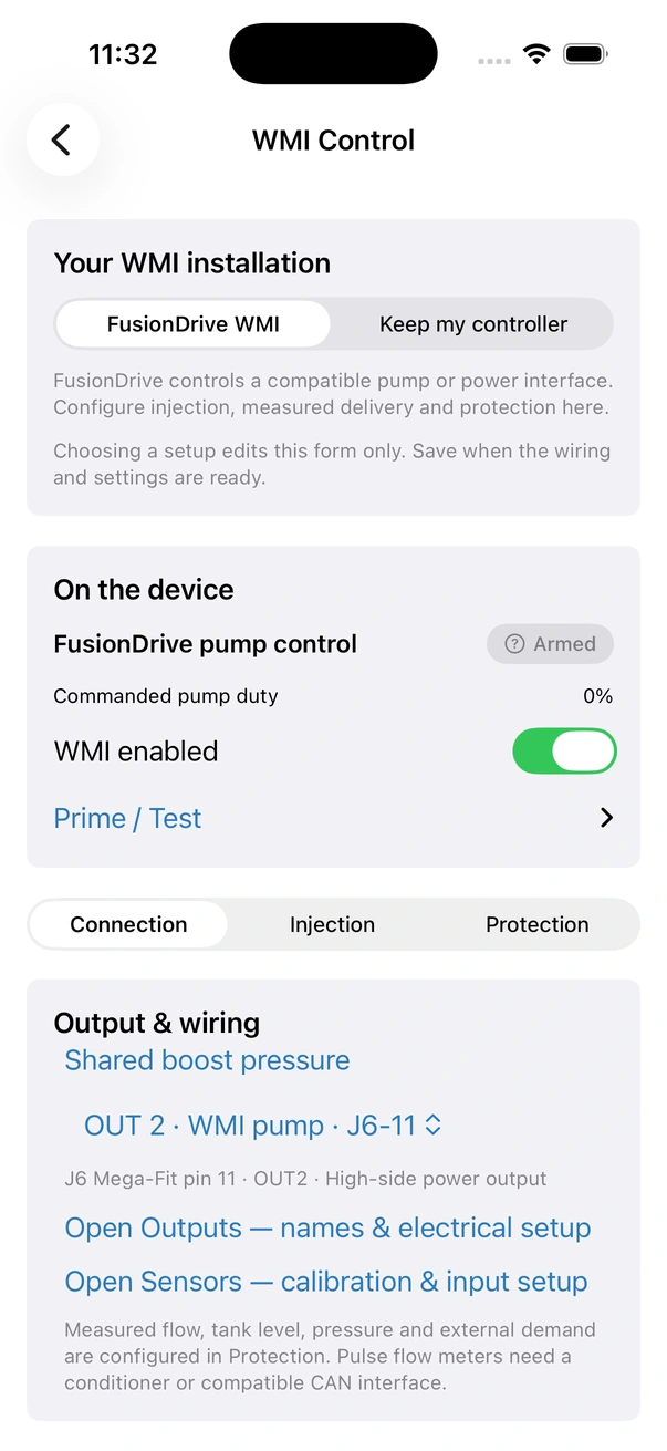 WMI installation, live device state and Setup, Control and Protection settings