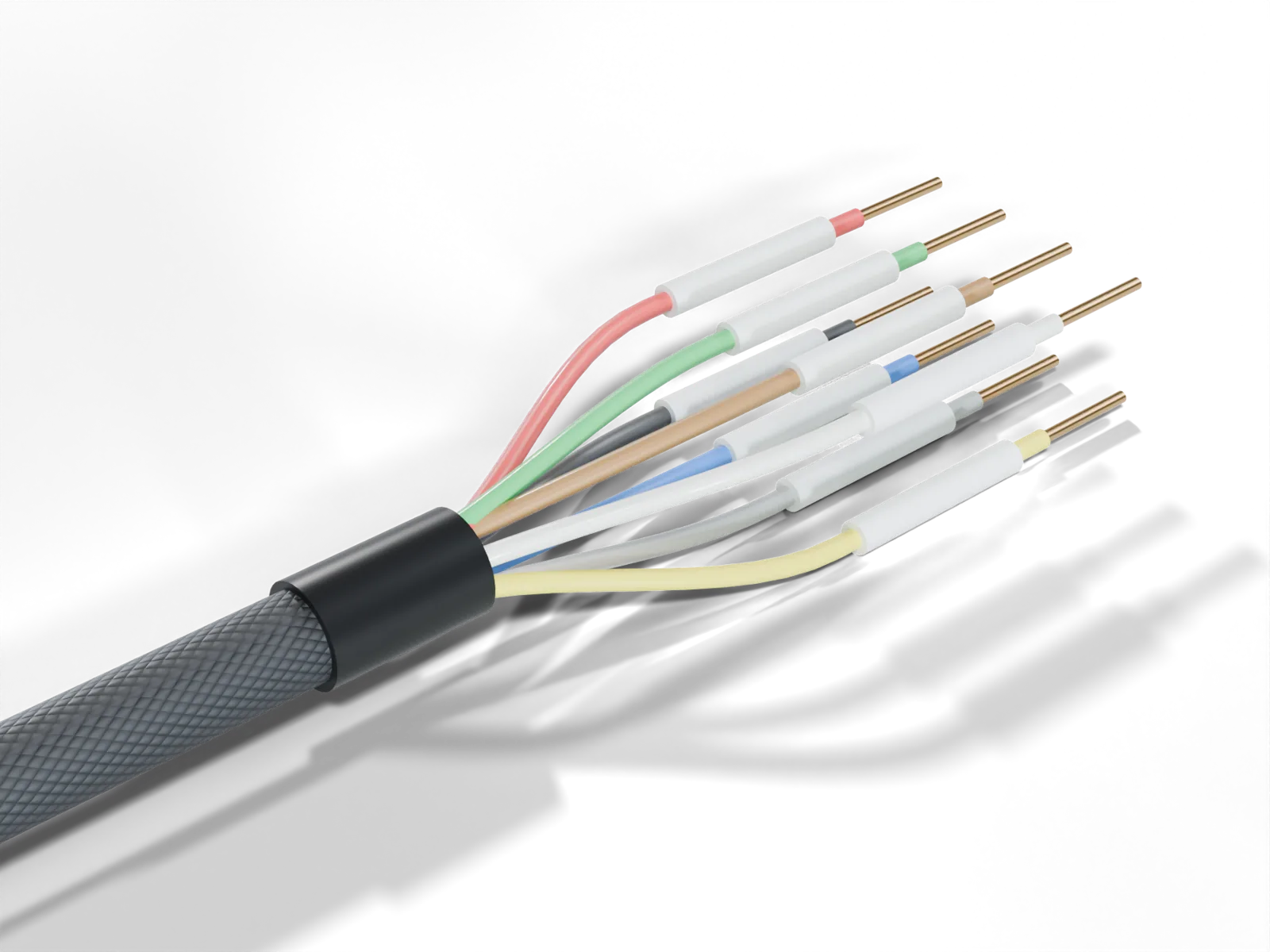 Harness C flying leads with printed labels IN1 to IN6, +5V OUT and GND