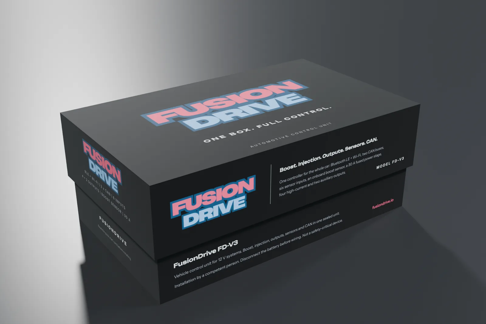 The FusionDrive retail box, closed